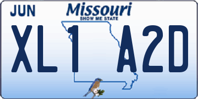 MO license plate XL1A2D