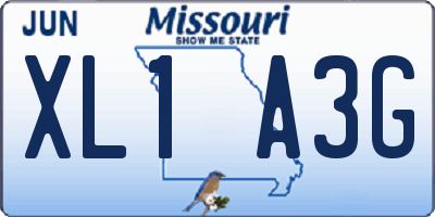 MO license plate XL1A3G