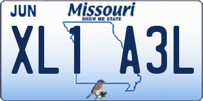 MO license plate XL1A3L
