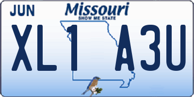 MO license plate XL1A3U