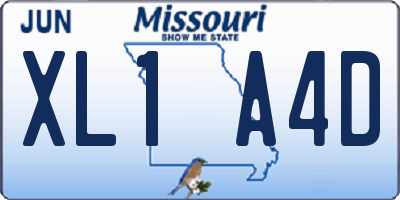 MO license plate XL1A4D