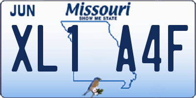 MO license plate XL1A4F