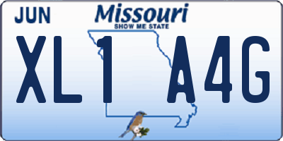 MO license plate XL1A4G