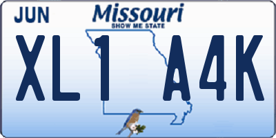 MO license plate XL1A4K