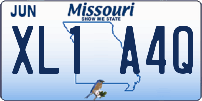 MO license plate XL1A4Q
