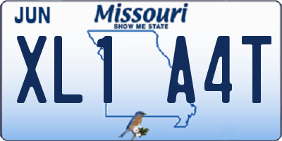 MO license plate XL1A4T