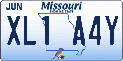 MO license plate XL1A4Y