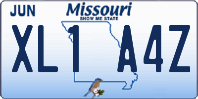 MO license plate XL1A4Z