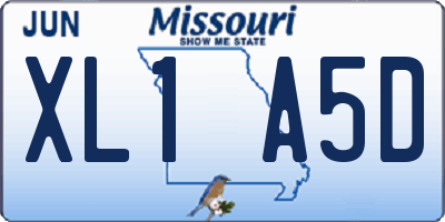 MO license plate XL1A5D