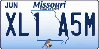 MO license plate XL1A5M