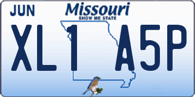 MO license plate XL1A5P