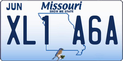 MO license plate XL1A6A