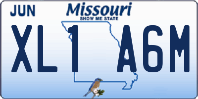 MO license plate XL1A6M