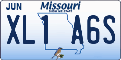 MO license plate XL1A6S