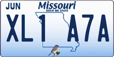 MO license plate XL1A7A