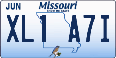 MO license plate XL1A7I