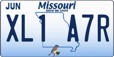 MO license plate XL1A7R