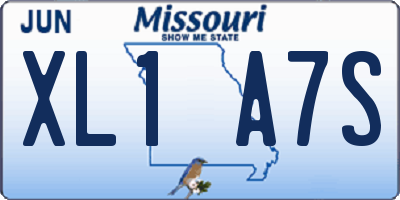 MO license plate XL1A7S