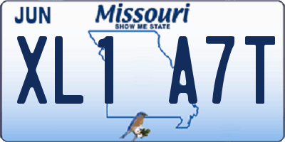 MO license plate XL1A7T