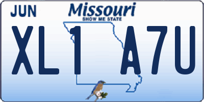 MO license plate XL1A7U