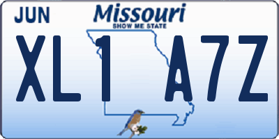 MO license plate XL1A7Z