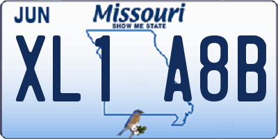 MO license plate XL1A8B