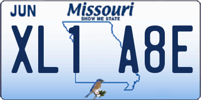 MO license plate XL1A8E