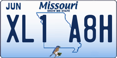 MO license plate XL1A8H