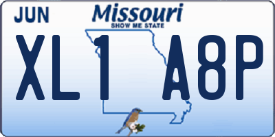 MO license plate XL1A8P