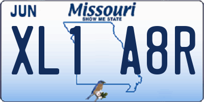MO license plate XL1A8R