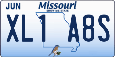MO license plate XL1A8S