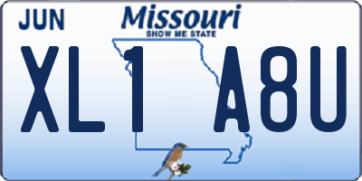 MO license plate XL1A8U