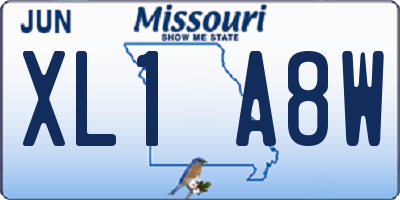 MO license plate XL1A8W