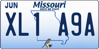MO license plate XL1A9A