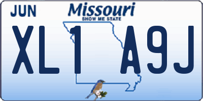 MO license plate XL1A9J