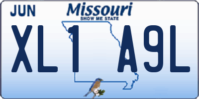 MO license plate XL1A9L