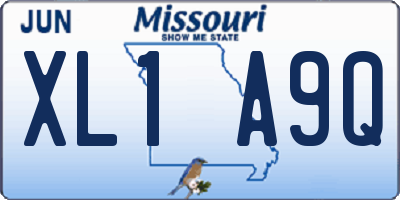 MO license plate XL1A9Q