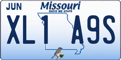 MO license plate XL1A9S