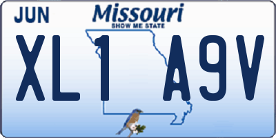 MO license plate XL1A9V