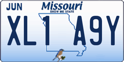 MO license plate XL1A9Y