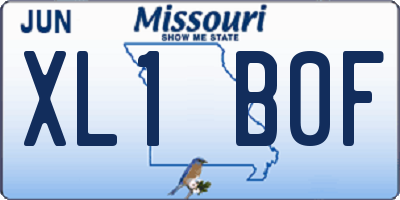 MO license plate XL1B0F