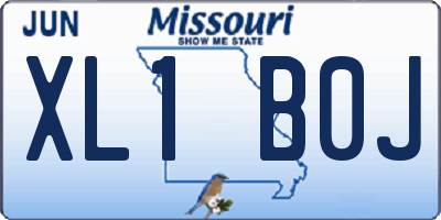 MO license plate XL1B0J