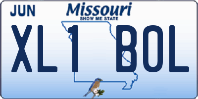 MO license plate XL1B0L