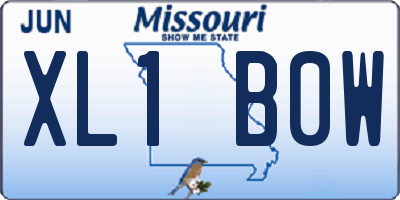 MO license plate XL1B0W