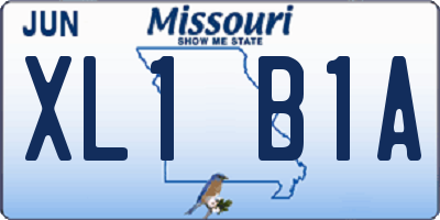 MO license plate XL1B1A