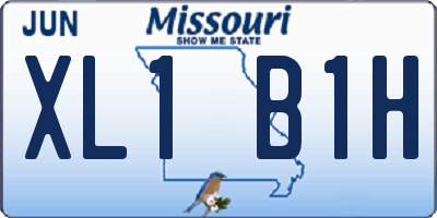 MO license plate XL1B1H