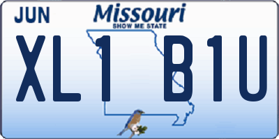 MO license plate XL1B1U