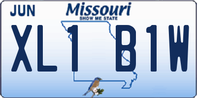 MO license plate XL1B1W