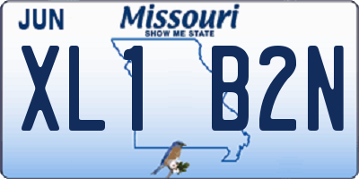 MO license plate XL1B2N