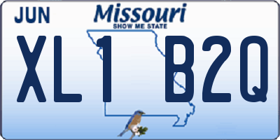 MO license plate XL1B2Q